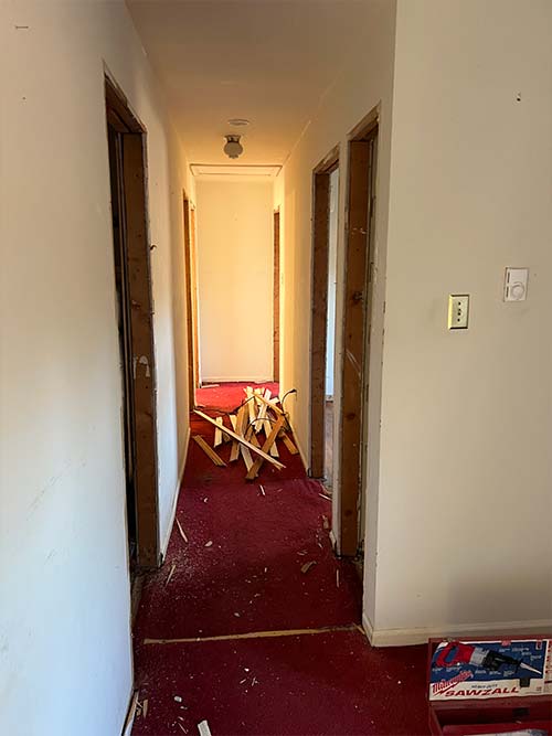 before repair by downsizing VA - hallway