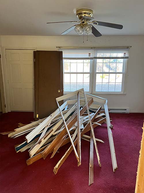 before repair by downsizing VA - the living room